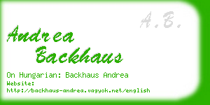 andrea backhaus business card